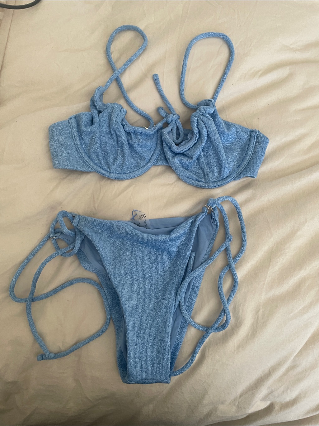 Devon Windsor Light Blue Terry Bikini Set B11